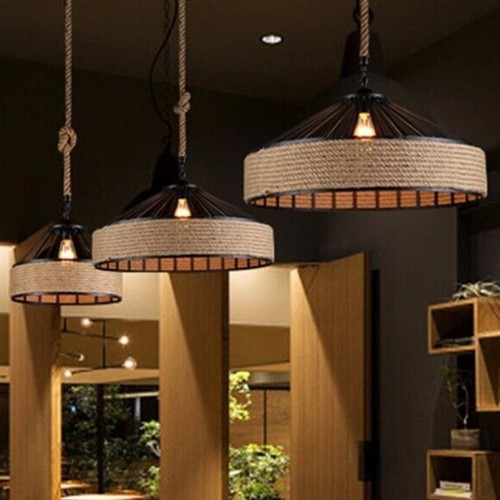 Hemp rope hanging chandeliers - hanging,