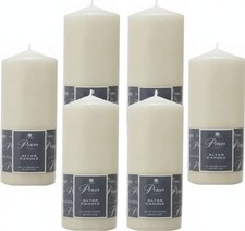 6 x Round Pillar Candles Ivory