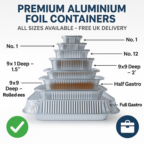 Aluminium foil containers with - containers,
