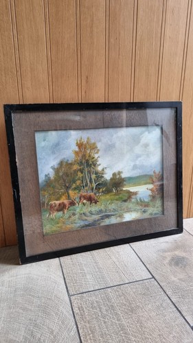 Vintage pastoral oil painting - oil,