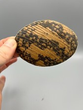 Vintage Snakeskin Pattern Belt Buckle - Oval Western Style, Pre-Owned with Patin