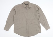 John Curtis Men's Beige Long Sleeve Button-Up Shirt