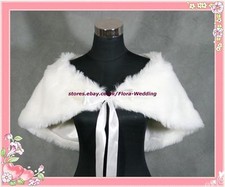 FAUX FUR IVORY/BLACK SHAWL