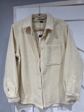 Primark Women's Cream Fleece Jacket Size 14 Long Sleeve 100% Polyester