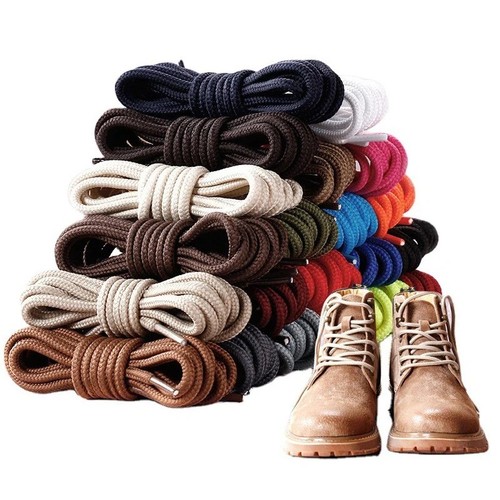 Round waxed shoe laces - round,