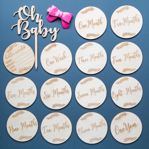 Baby monthly wooden milestone - baby,