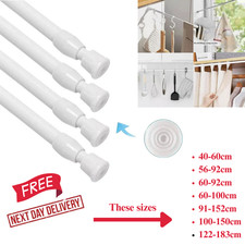 Net Curtain Tension Rod Pole Rods Rail Extendable Voile Spring Loaded