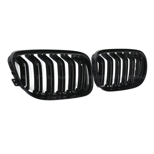 Black double bar kidney grille - black,