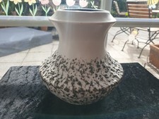 Steuler Lava Vase, Rare White Vase with Black Lava Glaze 316/15