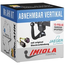 Towbar vert. Detachable for Mercedes A-Class W169 04-12 + 13-pin spec