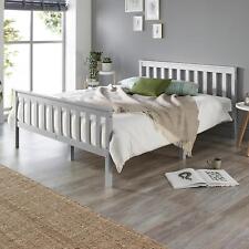 Aspire Beds Atlantic Solid Wood Grey Shaker Bed Frame Small Double 120 x 190 cm