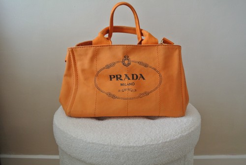 Prada orange canapa canvas - prada,