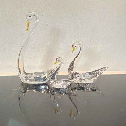 Set glass crystal swan - of,