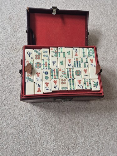 Vintage bamboo bone mahjong - bone,