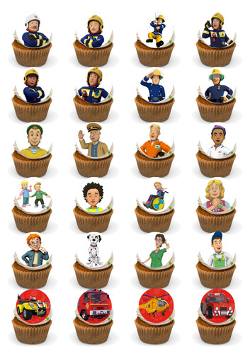 Fireman edible cupcake - 24, x
