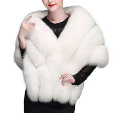 Faux Fur Shawl Winter Shrug Faux Fur Cape Warm Scarf Fur Wraps Weddings Bridal
