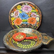 Wooden Bargeware Items, Floral Decoration, Large Bowls, Key Hooks, Pan.