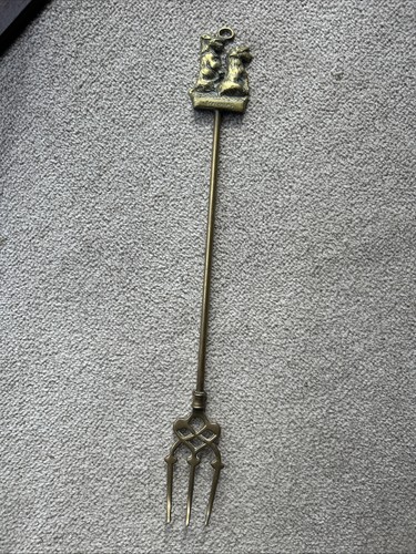 Vintage brass toasting fork - vintage,