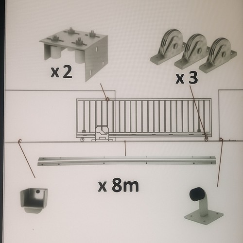 Sliding gate kit - gate, tracks
