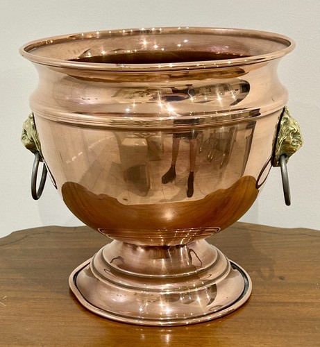 Antique planter copper urn - planter,