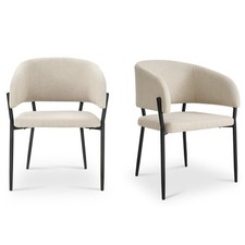 Dining Chairs Set, Cream &