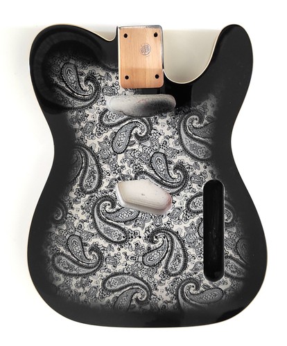 Telecaster body black paisley - body,