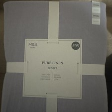 M&S 100% pure linen bedding set double  size lilac BNWT marks and Spencer 