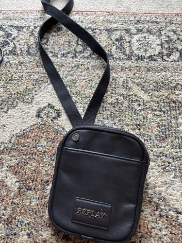 Replay small black leather - black,