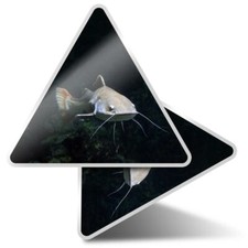 2 x Triangle Stickers 10 cm - Redtail Catfish  #12662