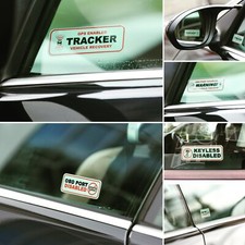 2 x WINDOW WARNING STICKERS  INTERNAL GPS TRACKER OBD PORT DISABLED IMMOBILISER