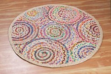 Rug Design Round Jute Cotton