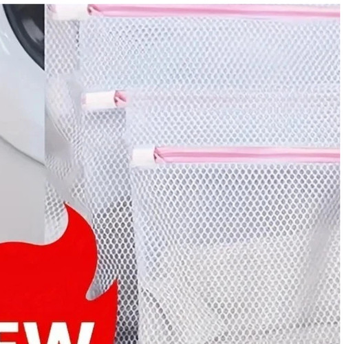 Zipped mesh laundry bags - mesh,