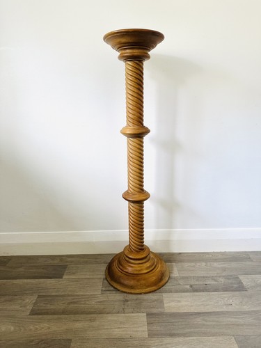 Vintage carved wood barley - carved,
