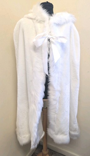 Vintage white hooded faux fur - white,