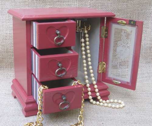 Painted vintage jewelry - jewelry, box