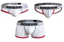 HomeRun White AussieBum Briefs/Trunks/Jockstrap Underwear