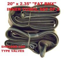 One Pair of 20" x 2.35" Quality FAT BMX Inner tubes, shrader car valves, 2 TUBES