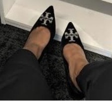 Tory Burch Black Leather Flats