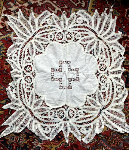 Antique boudoir table doily