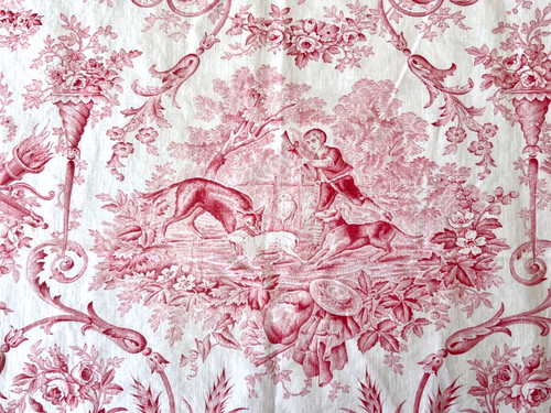 Antique french toile fabric - antique,