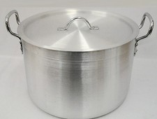 Heavy Duty Casserole Aluminium Cooking Pot Pan  Lid Catering - Ground Base