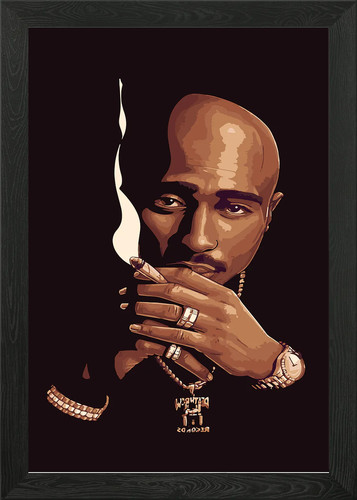 Tupac shakur portrait framed - portrait,