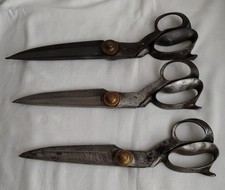 3 x Antique Heinisch Inventor Newark N.J. USA Tailors Shears Scissors 7 8 10