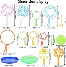 Big Bubble Wands for Kids,15Pcs Giant Bubble Maker Large Bubble Wand Set with Tr