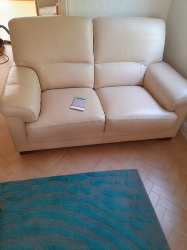 Leather sofa seater cream - leather, sofa,