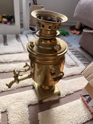 Russian brass samovar - brass,