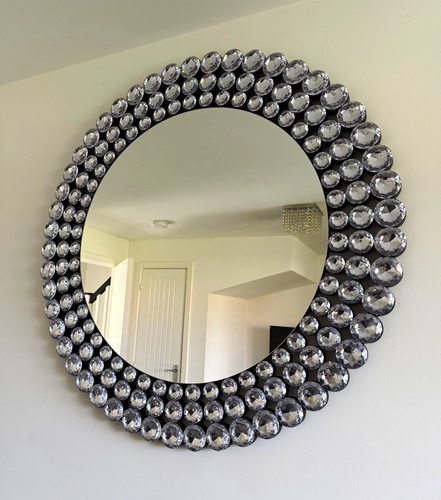 Round silver mirrored - mirrored, glass