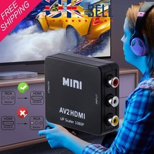 RCA AV to HDMI Converter Composite Adapter Phono Xbox WII HDTV/DVD/TV Projector