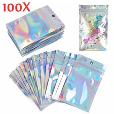 100X Clear Zip Lock Seal Mylar Bags Sweets Gift Zipper Pouch Foil Resealable Bag