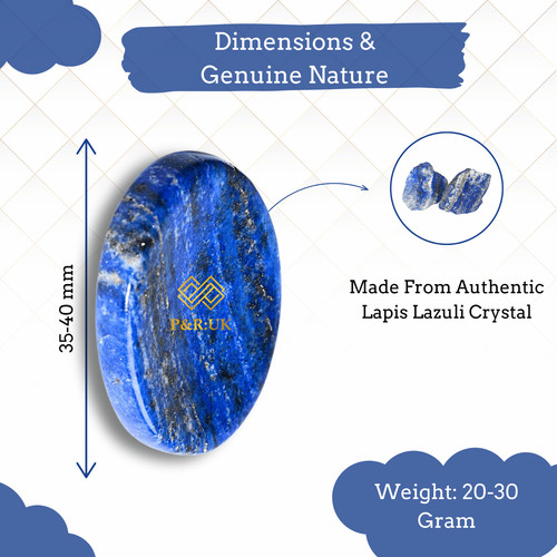 Lapis lazuli worry stone - stone, –